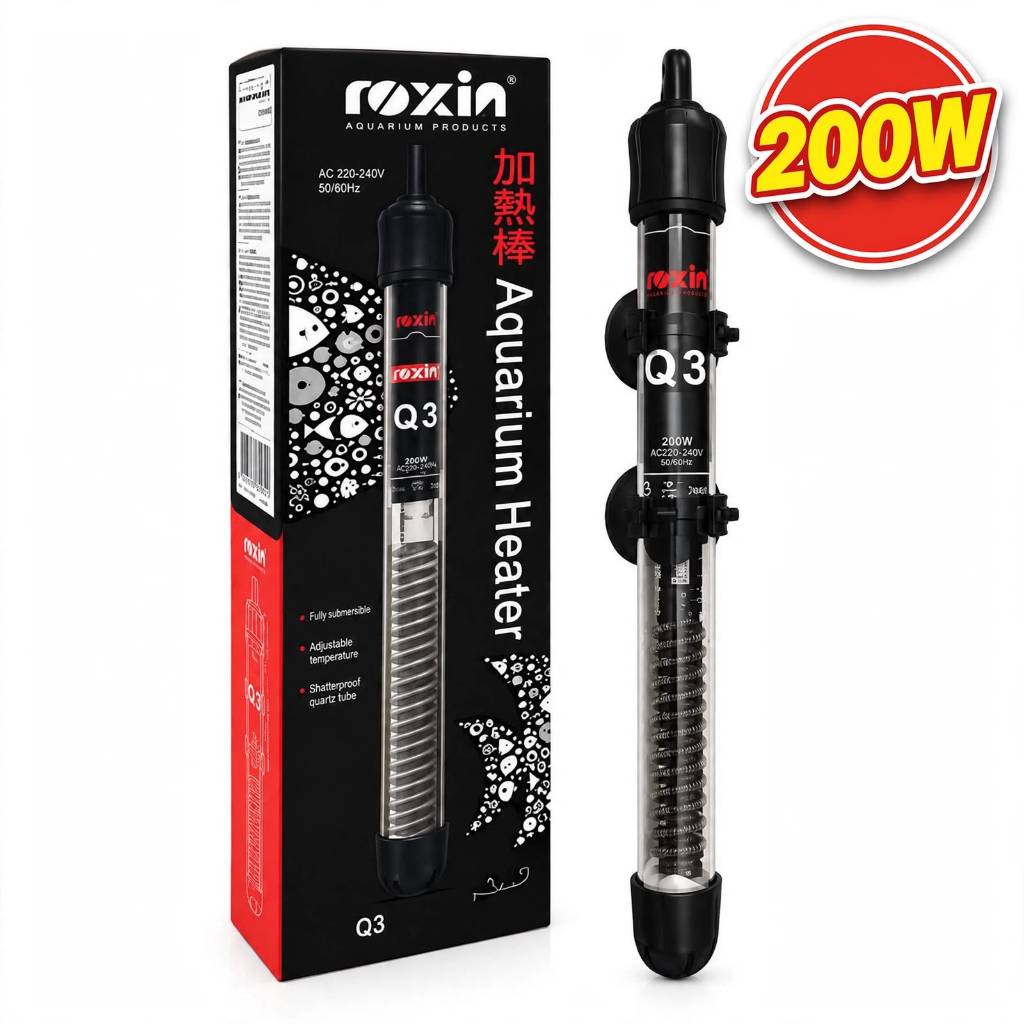 Termostato Aquecedor Roxin HT-1300/Q3 200W – Temperatura Ideal Automática para seu Aquário (150 a 250L)