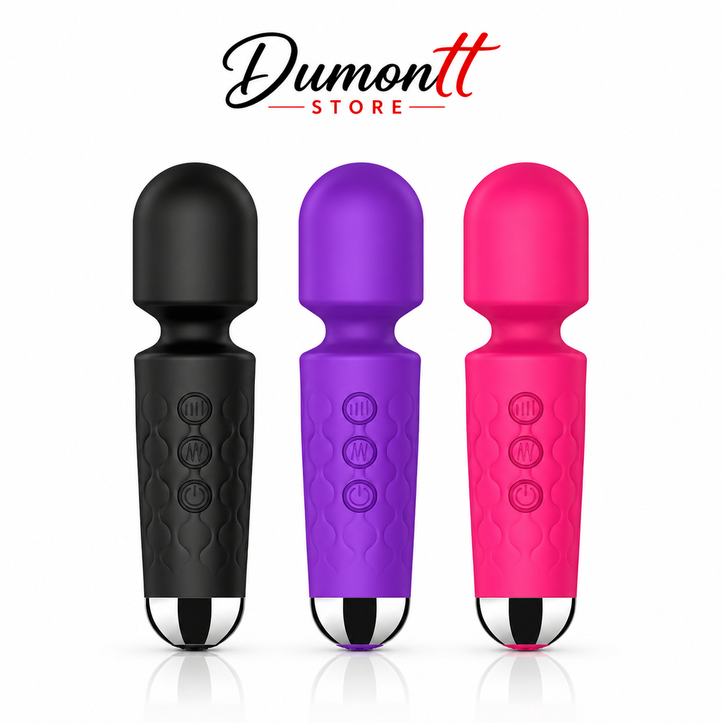 Vibrador Silencioso Massageador Corporal Clitoriano Varinha Mágica Silicone Textura Estimulado - SEX SHOP Casal Presente