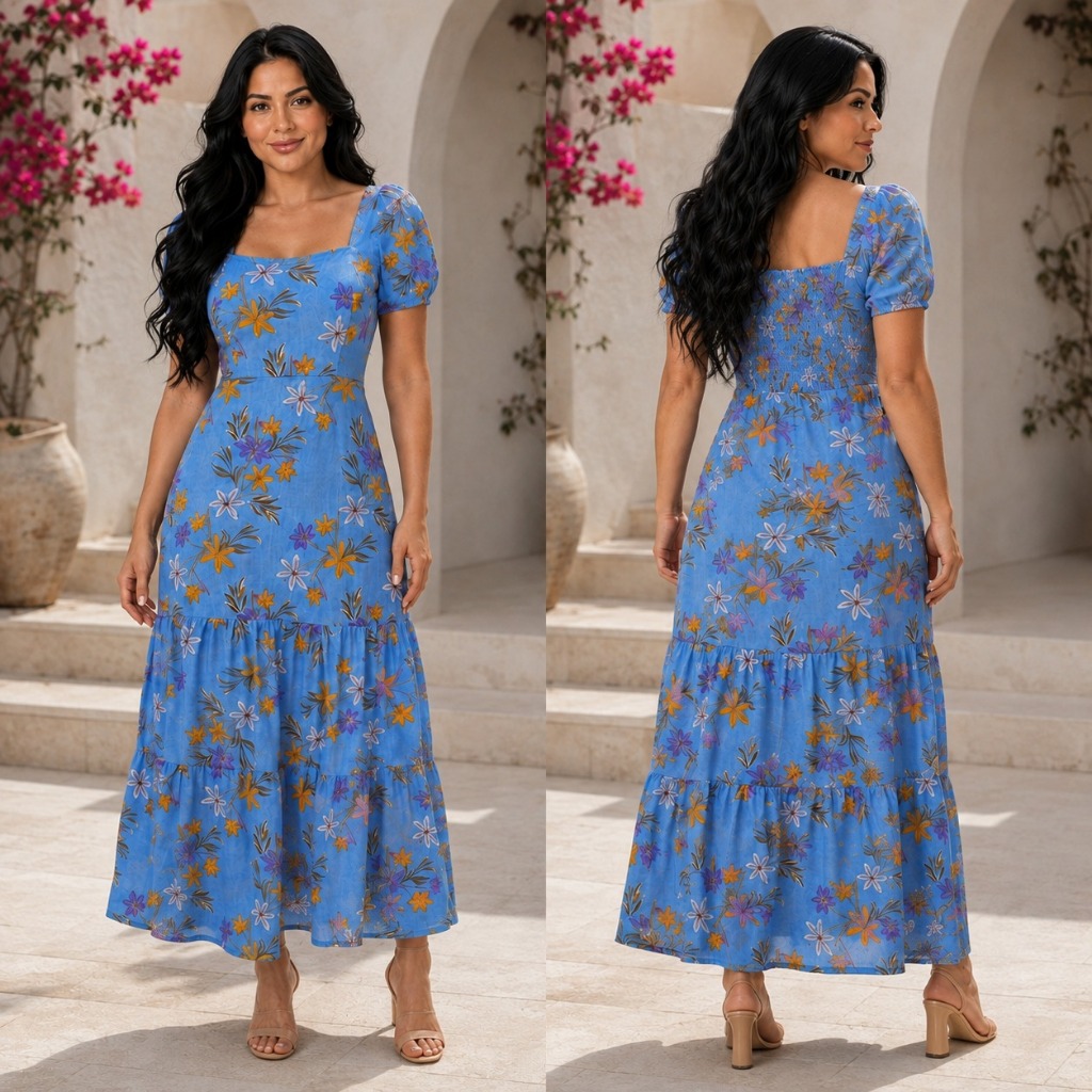 Vestido Longo Evangélico Feminino Comportado para Igreja Dia a Dia Passeio Elegante