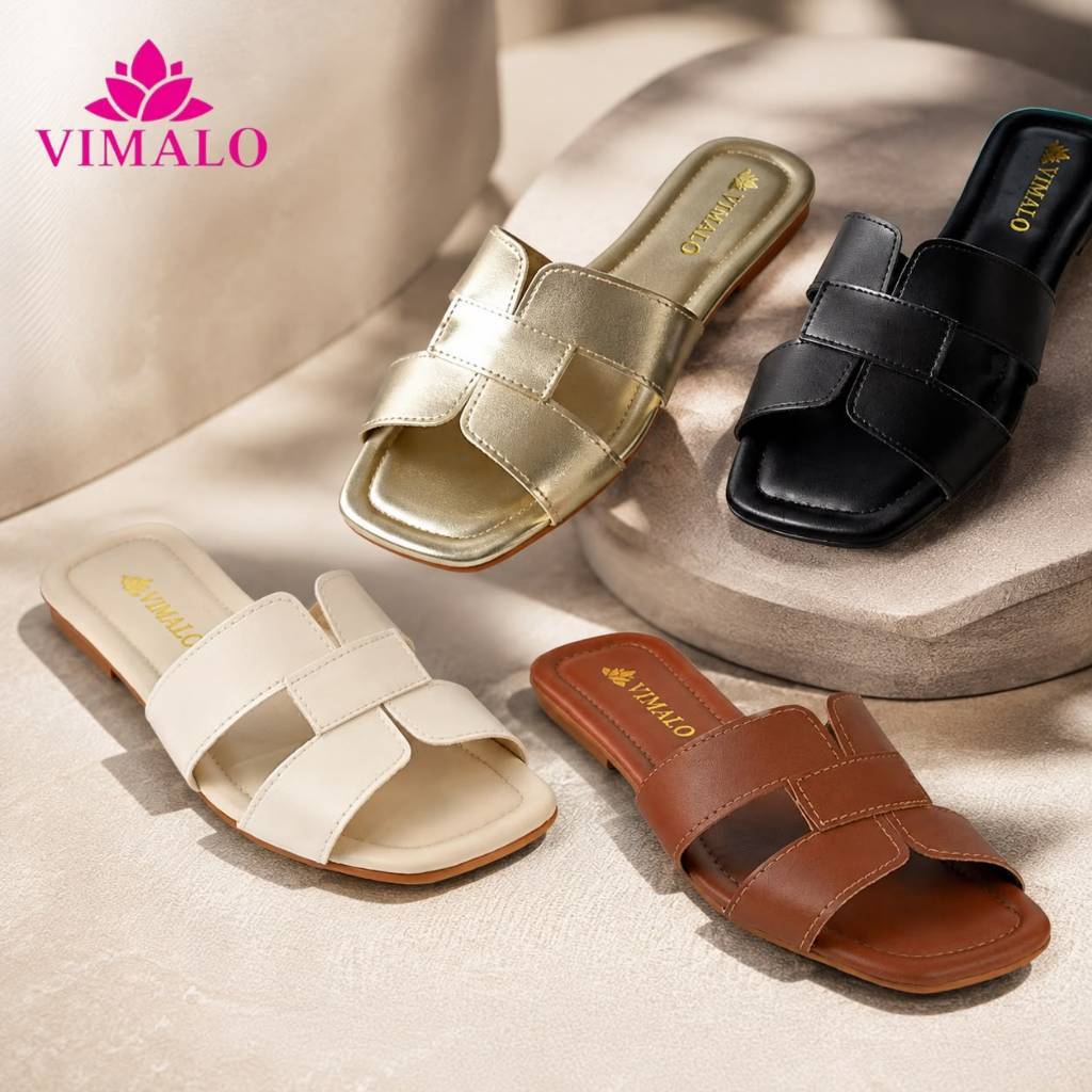 Sandália Rasteira Feminina Bico Quadrado VLRAST01 - H