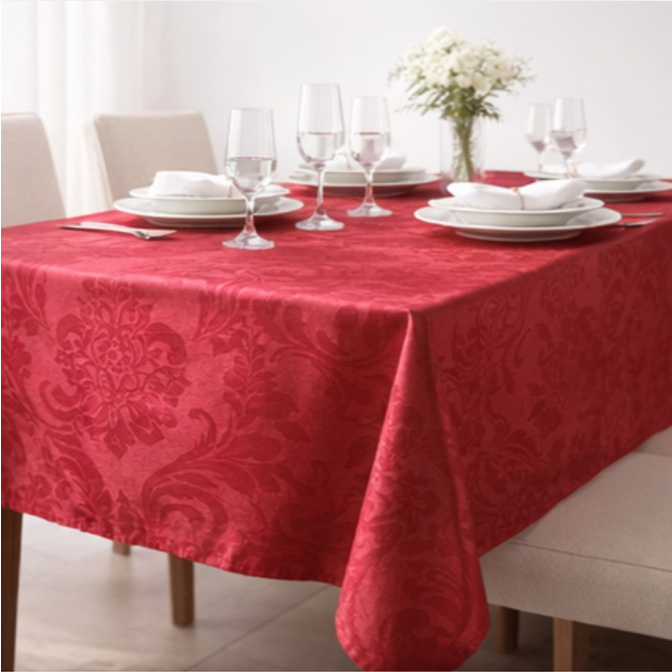 Toalha De Mesa em Tecido Jacquard  4 6 8 10 e 12 Lugares Varias Cores - Decoração