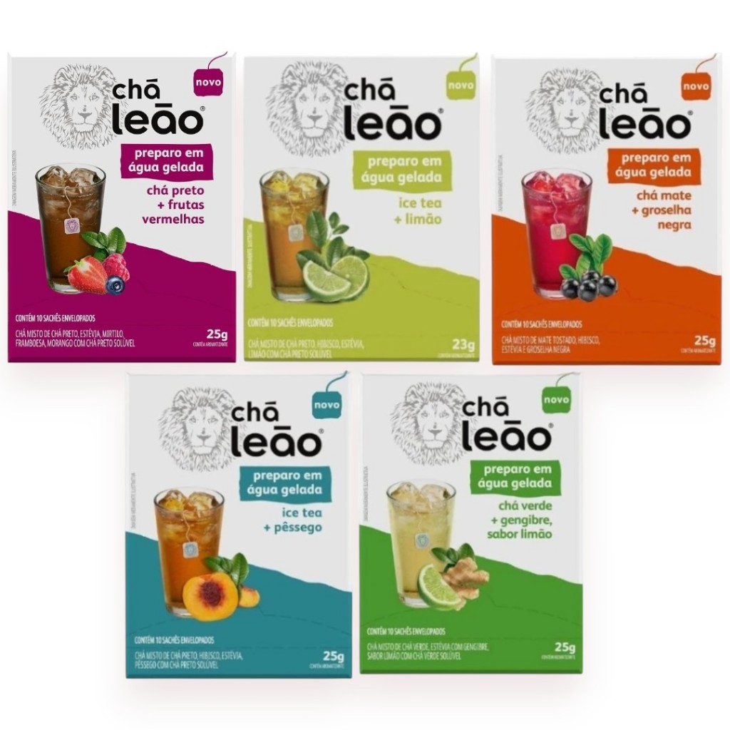 Kit Chá Leão Preparo Em Água Gelada 5 Caixas