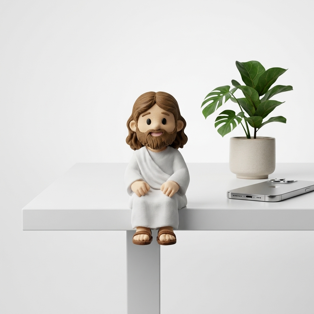 Mini Boneco Decorativo Estátua Filosofia / Zen - Decoração Criativa para Monitor, Estante e Mesa de Escritório