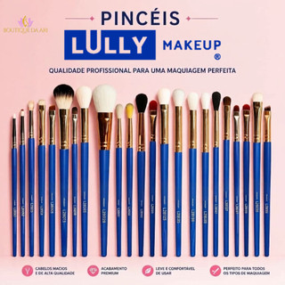 Pincel Maquiagem Lully Makeup - Cabo Azul