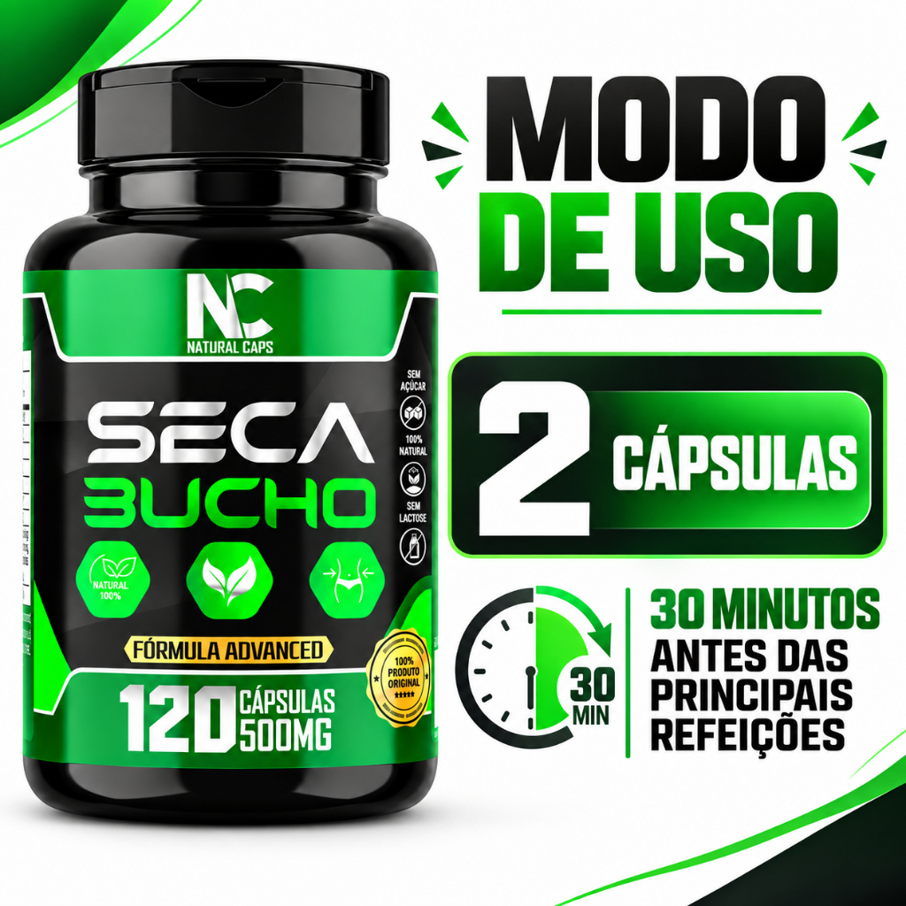 Seca Bucho Cápsulas Saciedade e Controle de Beliscos Suplemento Alimentar Original — imagem 2 de 2