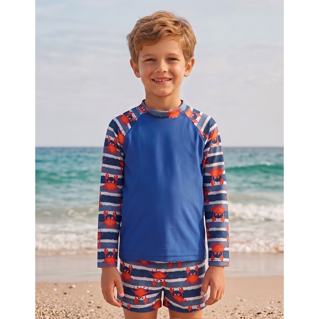 Roupa De Banho Menino Infantil Conjunto Com Proteção Uv