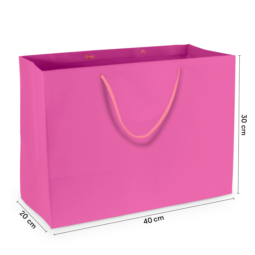 Sacola Papel G Grande Rosa 40x30x20 cm 10 Unidades