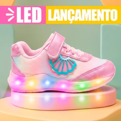 Tenis Infantil Menina Feminino Led Pisca Pisca Luz Club Happy