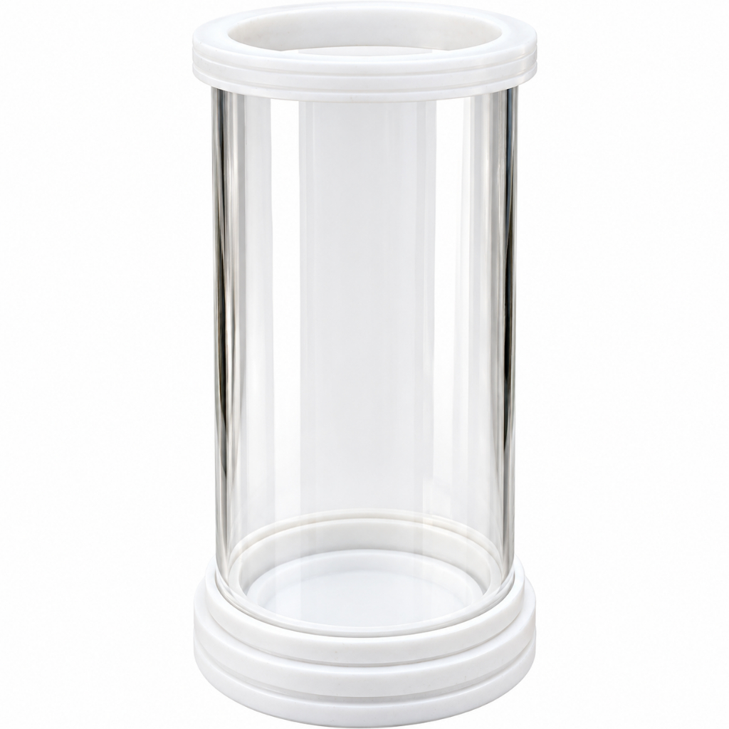 Porta Velas Castiçal Vidro Mármore Branco Suporte Velas 7 dias
