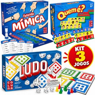 KIT 3 JOGOS - Fazendo Mimica + Ludo + Quem é (Estilo cara a cara) - Promoção