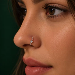 Piercing Argolinha Moissanite Prata 925 Sofisticado