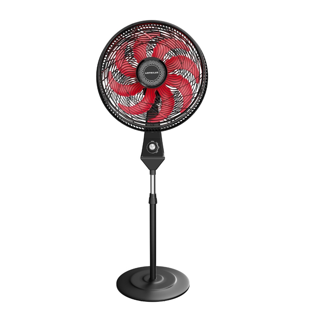 Ventilador de Coluna Artrilux 50cm BY WAP 180W 8 Pás 3 Velocidades Altura Ajustável Oscilação 90° Vermelho 127V