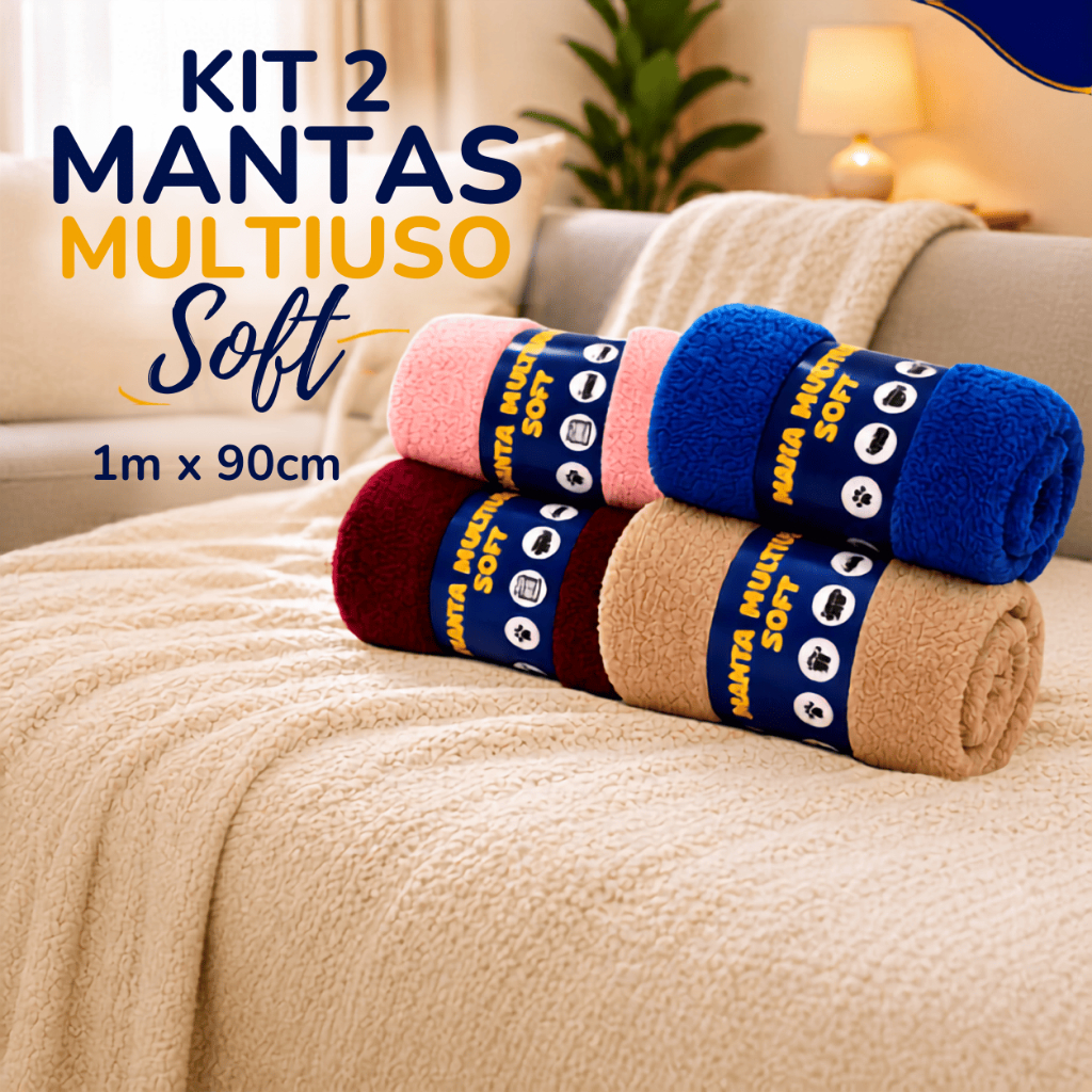 Kit 2 cobertas pra cachorro quentinha 1m x 90cm  mantinha pet gato bebê fofinha macia lavável macia