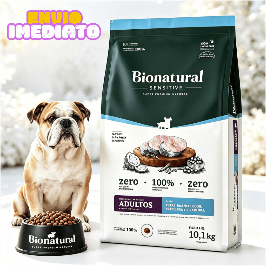 Ração P/Cães Adultos de Raças Pequenas Bionatural Sensitive sabor Peixe Premium - Envio Imediato