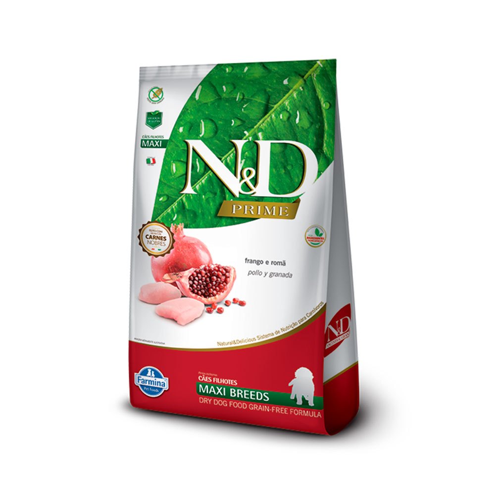N&D Prime para Cães Filhotes de Raças Médias Sabor Frango e Romã 10,1Kg