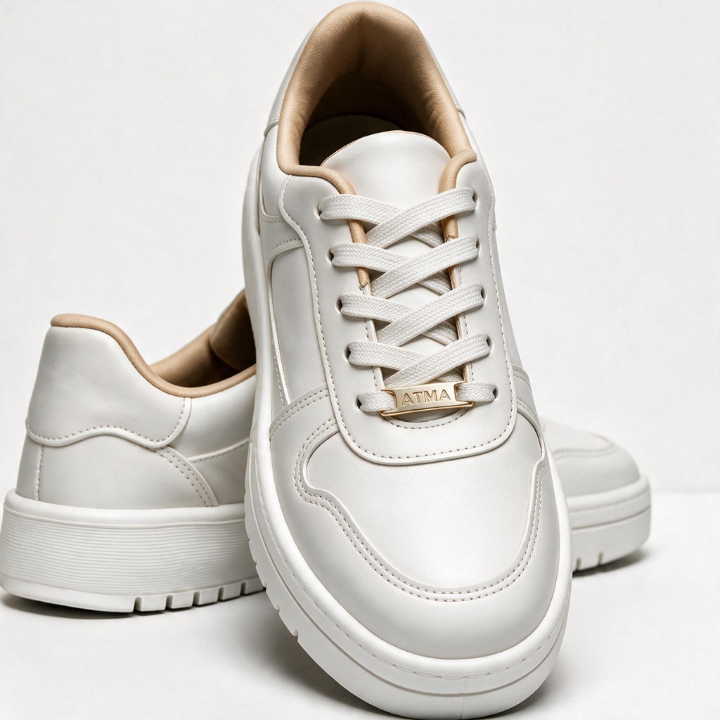 Tênis Feminino Casual Atma Napa Sardenha Neo Macio Confortável Básico Branco Preto Sapatênis Dia
