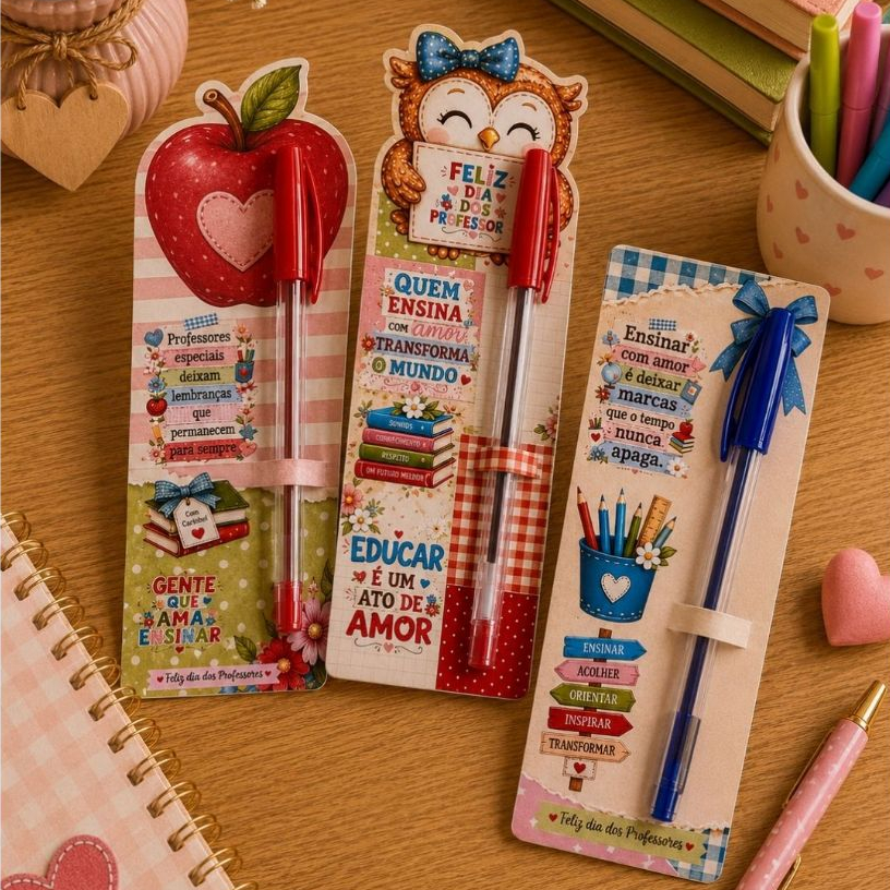 Card para lapis ou caneta DIA DOS PROFESSORES ( a ) mimo/ lembrancinha