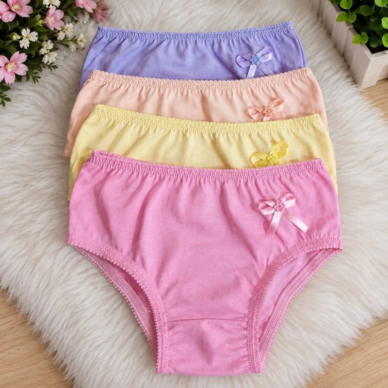 Calcinha Infantil Algodão Menina Confortável Kit Com 4 Calcinha Infantil