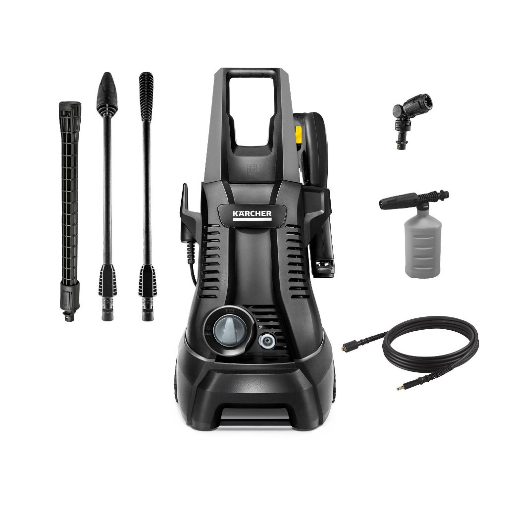 Lavadora de Alta Pressão Kärcher K2 Exclusive 1740psi 300L/h 1400w com Canhão de Espuma e Bico Articulado 360º