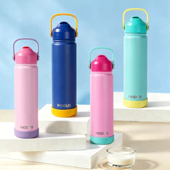 MODUS Garrafa térmica inox 720ml com capa protetora de silicone BPA livre, resistente e segura para uso diário