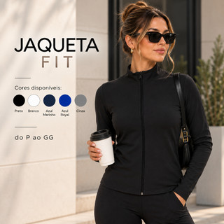 Casaco Dryfit Casaquinho Jaqueta Proteção Solar Zíper Slim Blusa Térmica Treino Academia Feminina