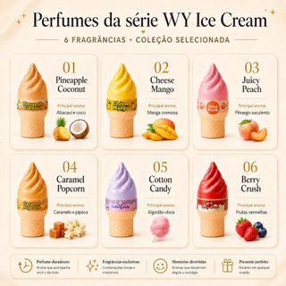 Perfume WY Ice Cream Eau de Toilette EDT 100ml Original Importado 13 Aromas Unissex Pronta Entrega