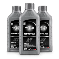 Kit 3 Óleo 2 Tempos VR Lub Motor Plus 500ml SAE 30 API TC Motosserra Roçadeira