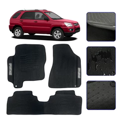 Jogo de Tapete Emborrachado para Sportage 2004 05 06 07 08 09 2010 Kit Automotivo