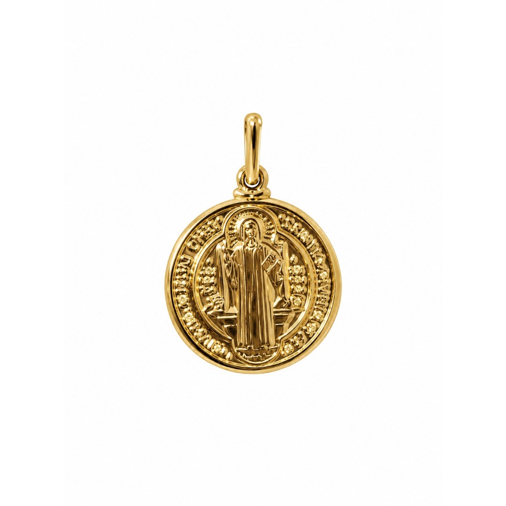 Pingente 2cm São Bento banhado a ouro 18k ou ródio branco (não acompanha corrente)