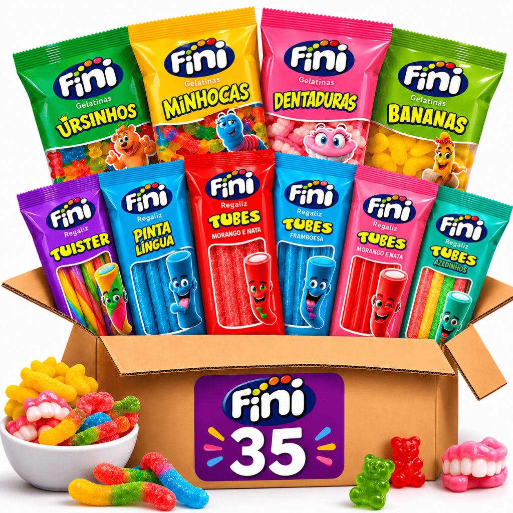 Kit 35 Pacotes Bala Fini Sortida 15g Sabores Variados Kit Festa Lembrancinha Doces