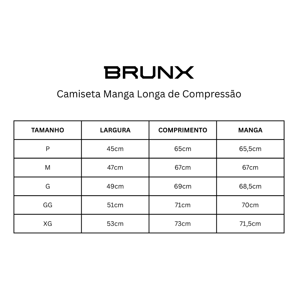 Camiseta de Compressão Manga Longa Poliamida com Elastano Preta – BRUNX — imagem 2 de 2