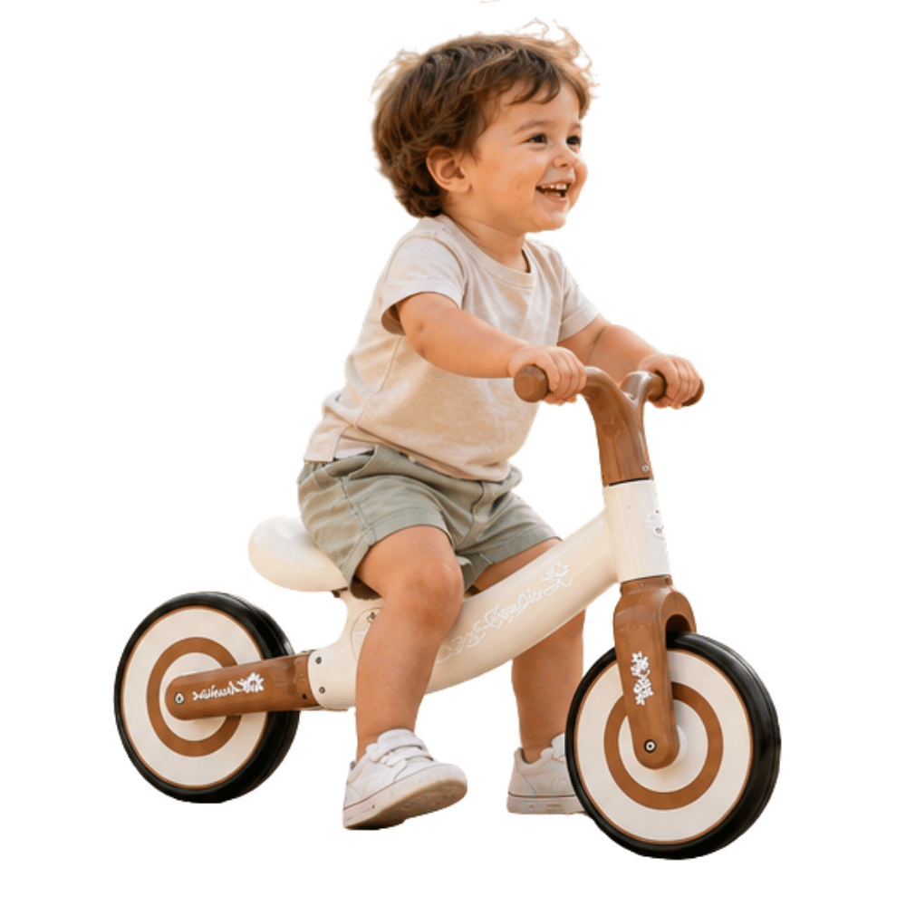 Bicicleta Equilíbrio Infantil Sem Pedal Marrom Aro 12 Leve Suporta 30kg Estimula Coordenação Motora