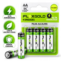 Kit 4 Pilhas Alcalinas AA Lr06 1.5v Qualidade Alta Duração Premium