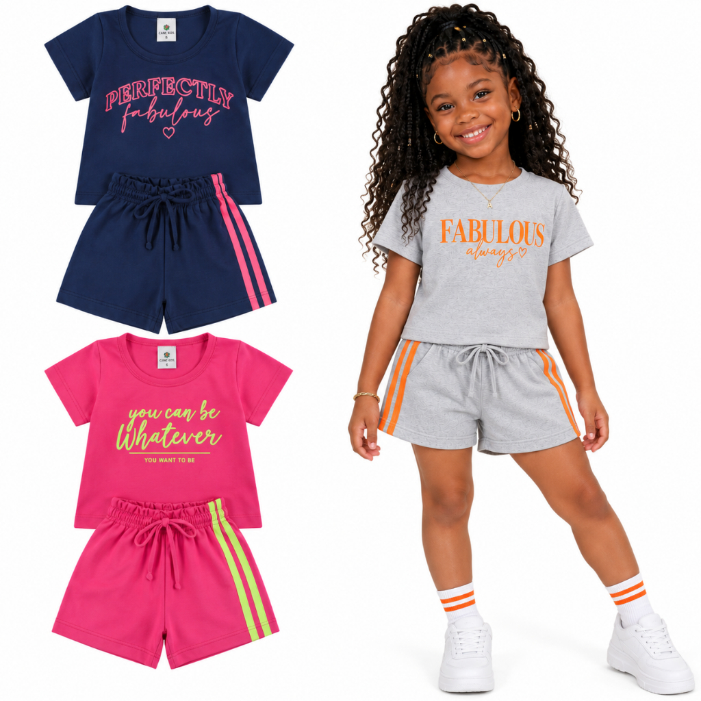 Conjunto Infantil Menina verão  do 1 ao 14 anos | conjunto juvenil menina | Roupa Infantil Menina