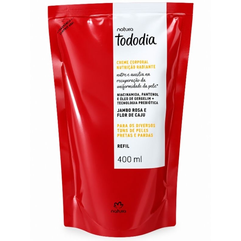 Refil Creme Corporal Nutrição Radiante Tododia Jambo Rosa e Flor de Caju
