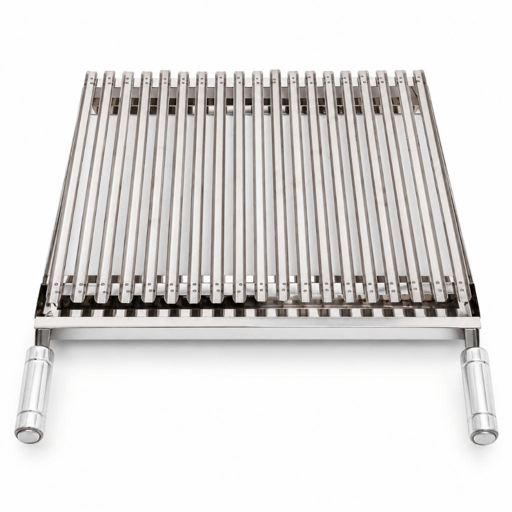 Grelha Argentina 60x60 60x50 60x40 50x50 Cm Inox Churrasco Parrilha com Coletor de Gordura Premium