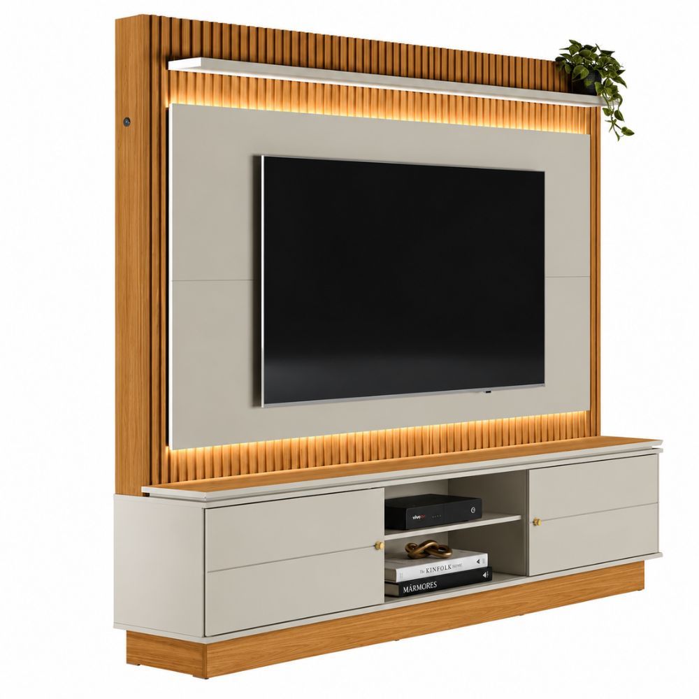 Estante Home para TV até 75'' com LED Guararapes Linea Brasil 215cm · foto 2