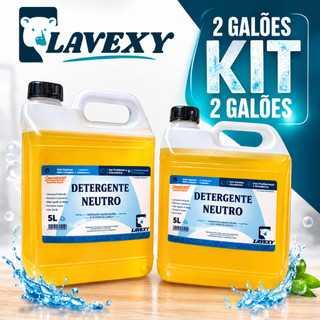 Kit 02 Galões Detergente Neutro 05 litros- Desengordurante com Bicarbonato de Sódio