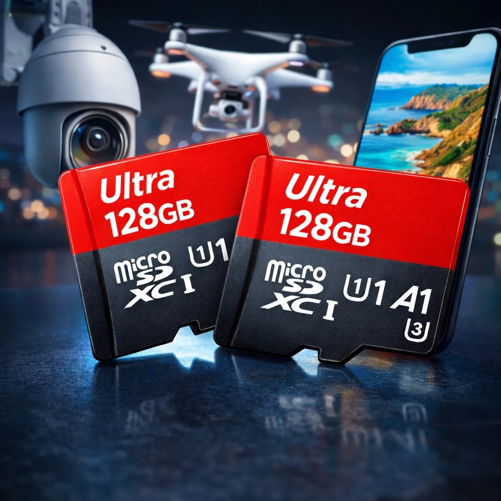Kit 2 Cartão de Memoria Micro SD 128gb Ultra Cameras de Segurança notebook Celular Drones Classe 10