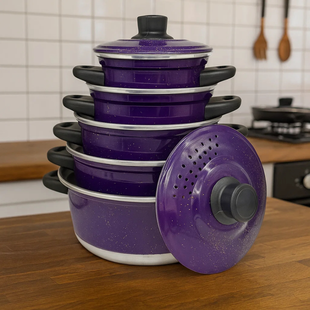 Jogo de Panelas Roxo 5 pçs Kit de Panelas Roxo conjunto de Panelas Roxo Kit Panelas