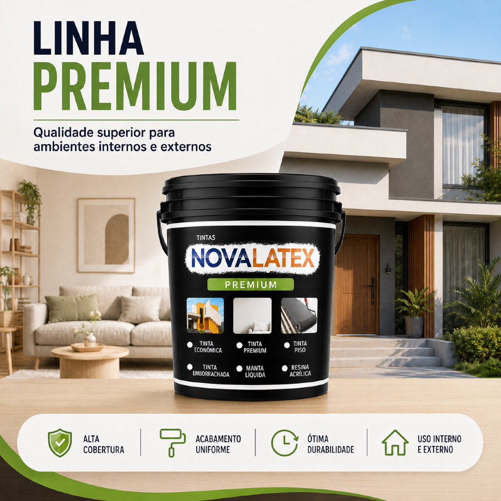 Tinta Acrílica 1,5KG Acabamento Premium Alto Rendimento Secagem Rápida Novalatex