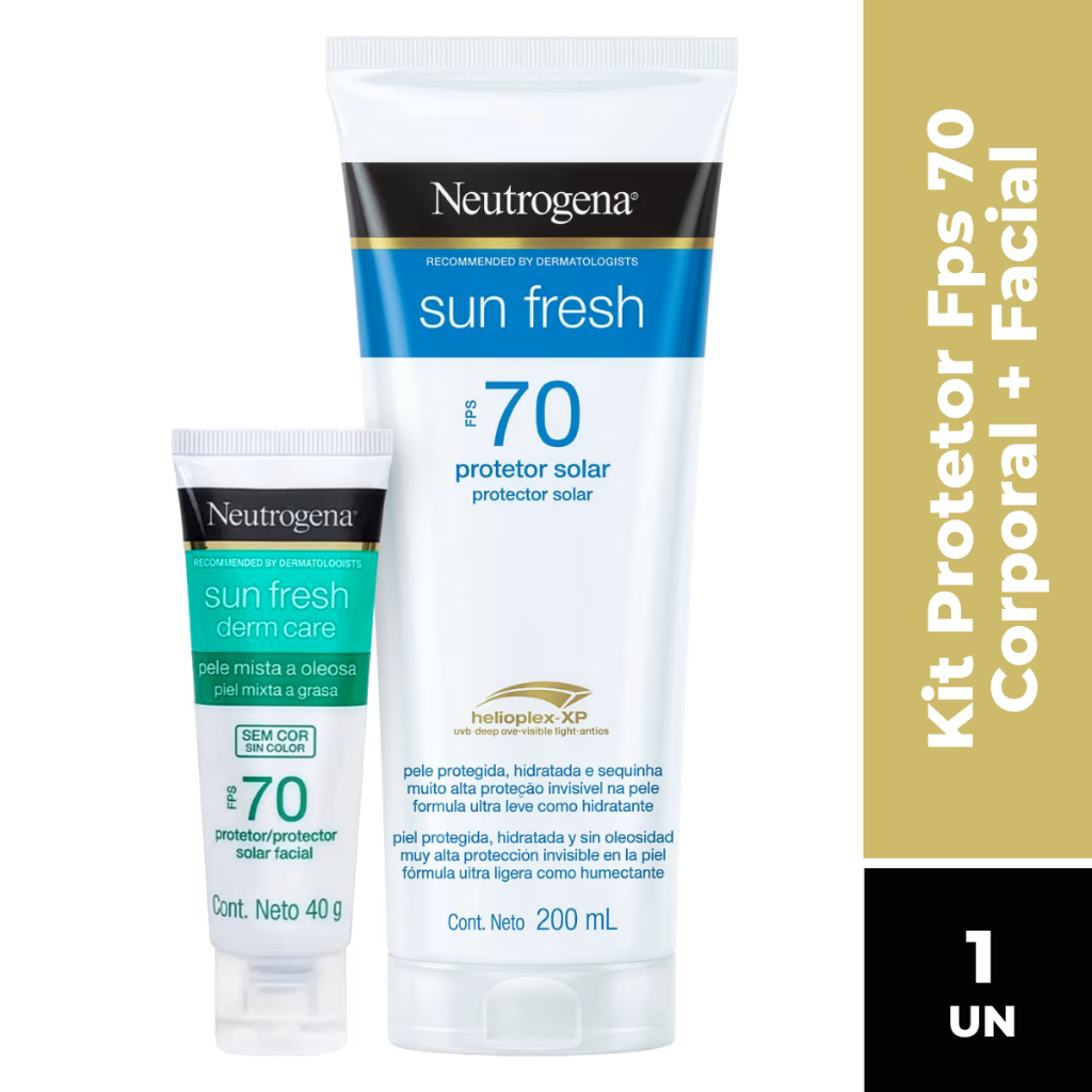 KIT PROTETOR SOLAR NEUTROGENA FPS70 CORPORAL + FACIAL PELE OLEOSA