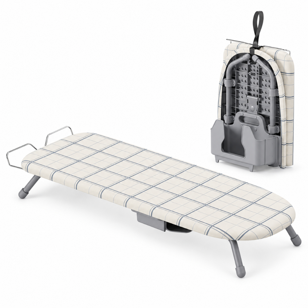 LUMAI Tábua de Passar Roupa Ferro de Mesa Passadeira Oxford Portátil Dobrável com Suporte para Ferro