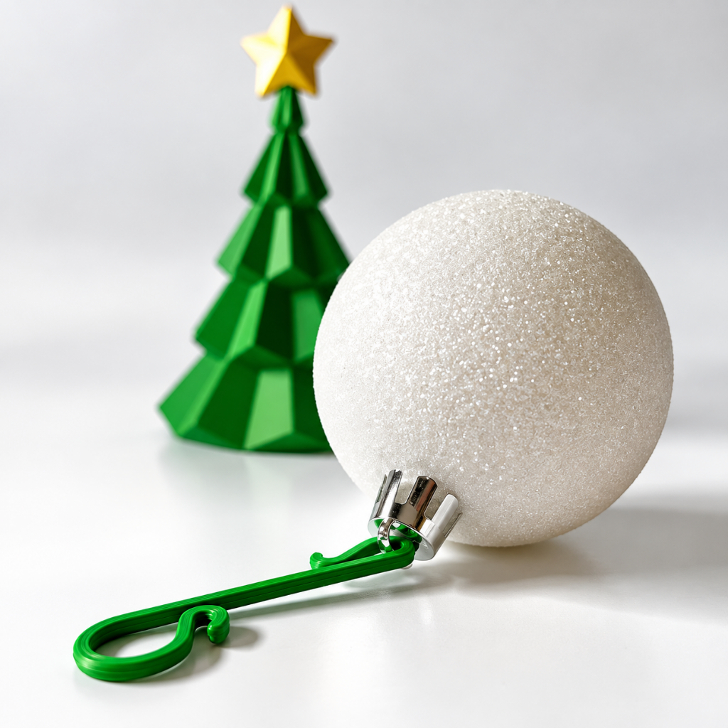 Gancho para Bolinha de Natal 3D | Suporte para Enfeites de Árvore | Acessório para Decoração Natalina
