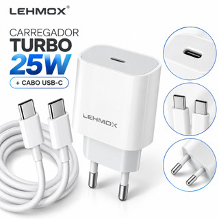 Fonte Carregador Turbo 25W + Cabo Tipo C USB-C Original Lehmox