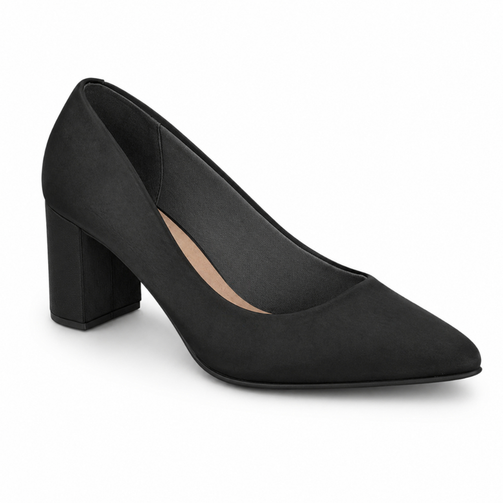Scarpin Feminino Salto Bloco Beira Rio Trabalho Escritório Social Clássico Boa Aderência Original