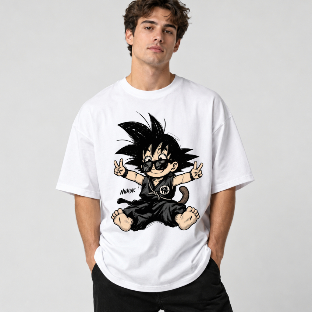 Camiseta Oversized Masculina Anime Guerreiro Estampada Streetwear Camisa Algodão Unissex Casual