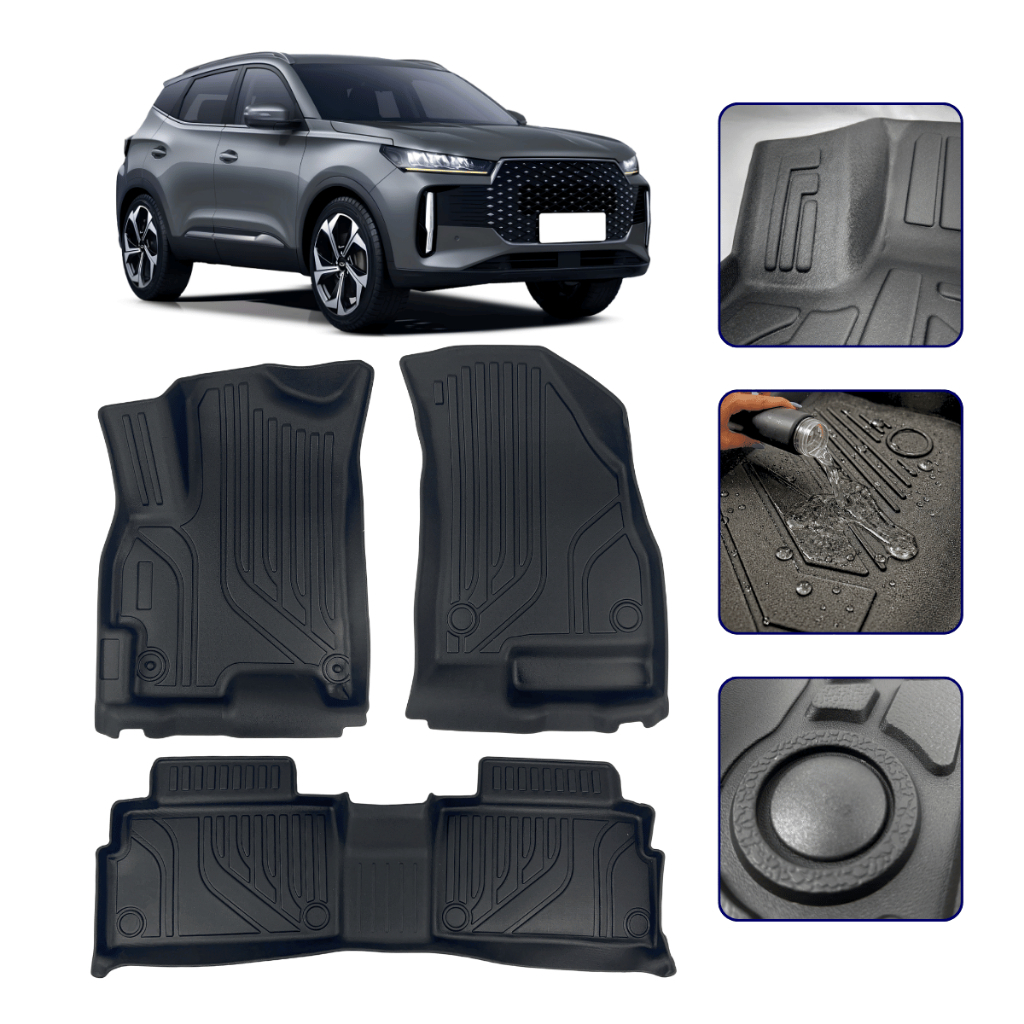 Tapete Bandeja 3D para Tiggo 5x Sport Pro 2020 a 2027 com Borda Elevada Concha - Linha Premium