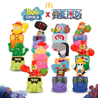 Bonecos McDonalds Lacrados Bob Esponja x One Piece McLanche Feliz 2026 Raro