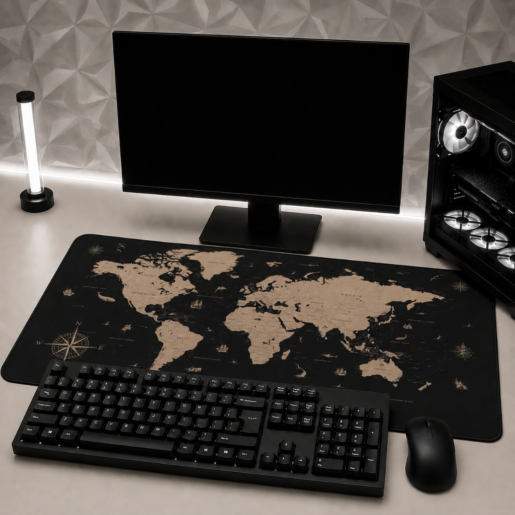 Mouse Pad Gamer Desk Pad Antiderrapante Grande Alta Precisão Base Emborrachada para Teclado e Mouse
